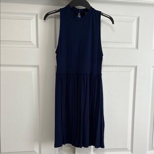 Sleeveless Navy Blue Dress